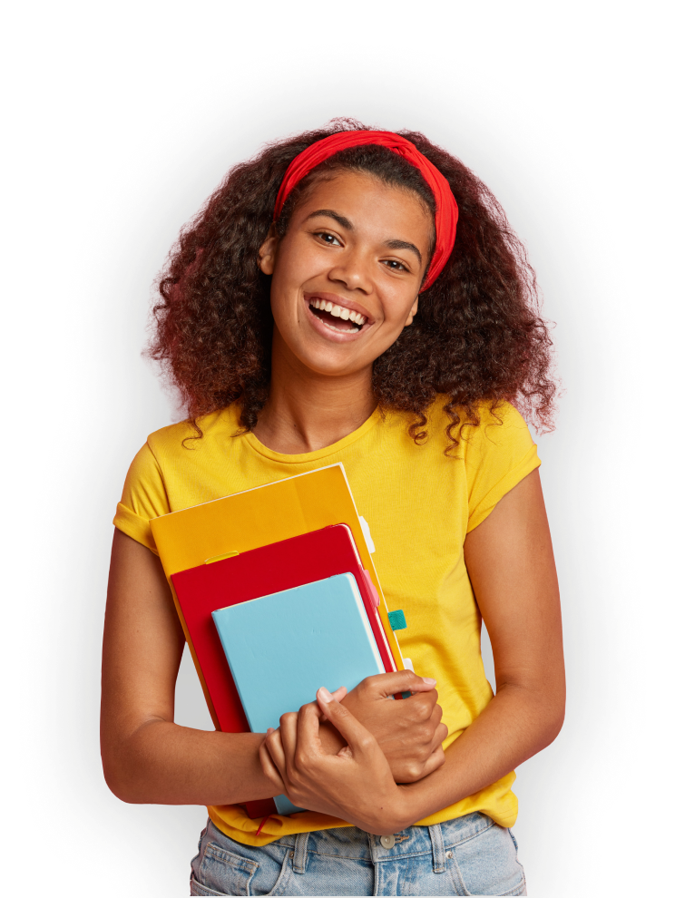 Illustration of a smiling young woman